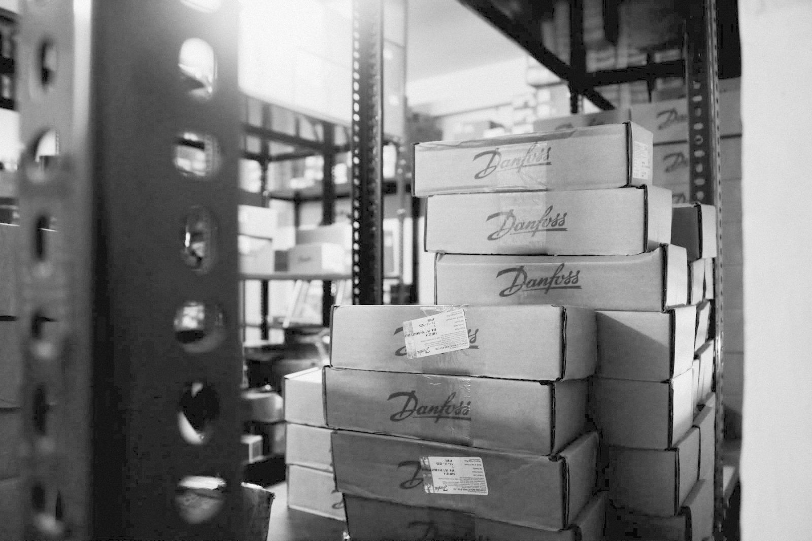 Product cartons on the racking at the PMR stores